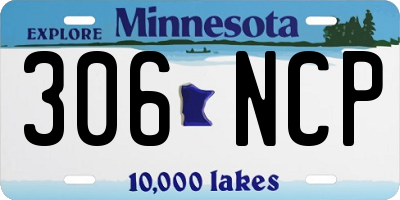 MN license plate 306NCP