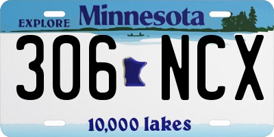 MN license plate 306NCX