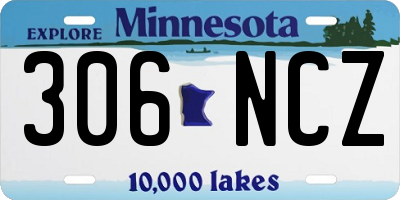 MN license plate 306NCZ