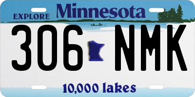 MN license plate 306NMK