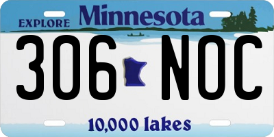 MN license plate 306NOC