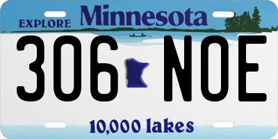 MN license plate 306NOE