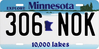 MN license plate 306NOK