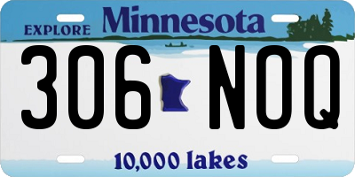 MN license plate 306NOQ