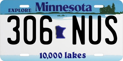 MN license plate 306NUS
