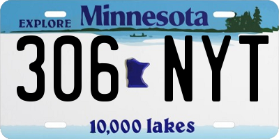 MN license plate 306NYT
