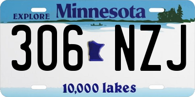 MN license plate 306NZJ
