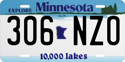 MN license plate 306NZO