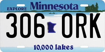 MN license plate 306ORK