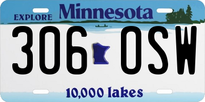 MN license plate 306OSW