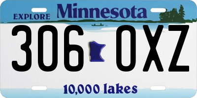 MN license plate 306OXZ