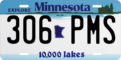 MN license plate 306PMS