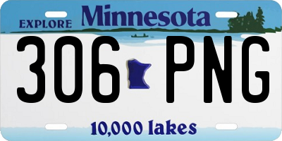 MN license plate 306PNG