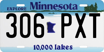 MN license plate 306PXT