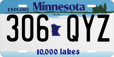 MN license plate 306QYZ