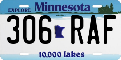 MN license plate 306RAF