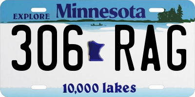 MN license plate 306RAG
