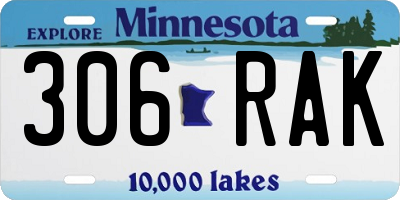 MN license plate 306RAK