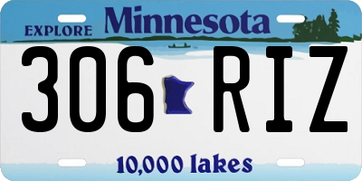 MN license plate 306RIZ