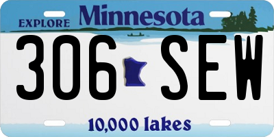 MN license plate 306SEW