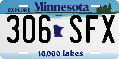 MN license plate 306SFX