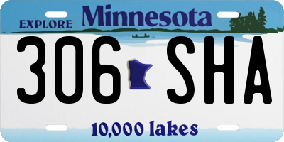 MN license plate 306SHA