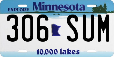 MN license plate 306SUM