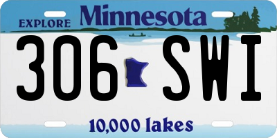 MN license plate 306SWI