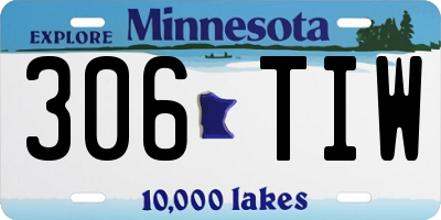 MN license plate 306TIW