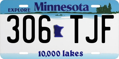 MN license plate 306TJF