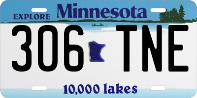 MN license plate 306TNE