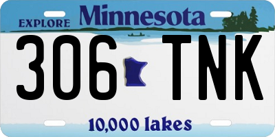 MN license plate 306TNK
