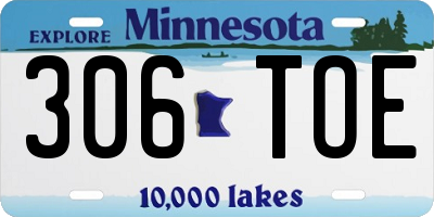 MN license plate 306TOE
