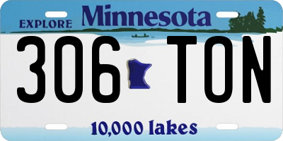 MN license plate 306TON