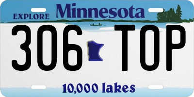 MN license plate 306TOP