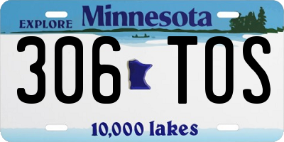 MN license plate 306TOS