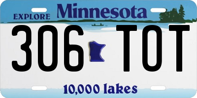 MN license plate 306TOT