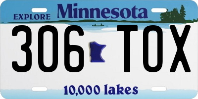 MN license plate 306TOX