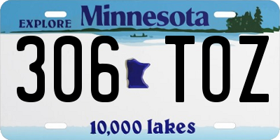 MN license plate 306TOZ