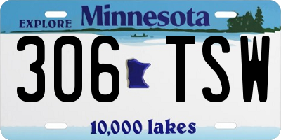MN license plate 306TSW