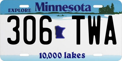 MN license plate 306TWA