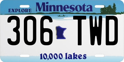 MN license plate 306TWD