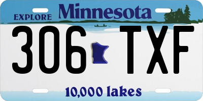 MN license plate 306TXF