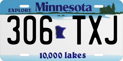 MN license plate 306TXJ