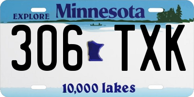 MN license plate 306TXK