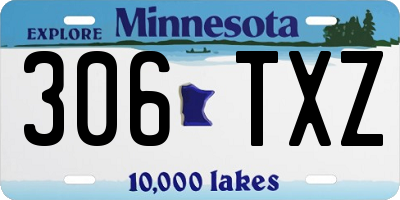 MN license plate 306TXZ