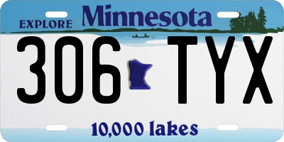 MN license plate 306TYX