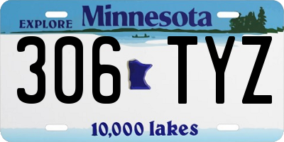 MN license plate 306TYZ
