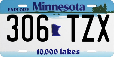 MN license plate 306TZX