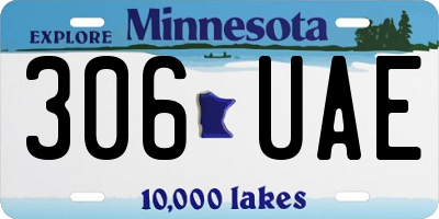 MN license plate 306UAE